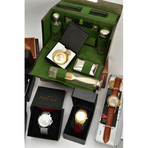 300 - A BOX OF ASSORTED WATCHES AND OTHER ITEMS, gents wristwatches, names to include Seiko, Vanheusen, Co... 