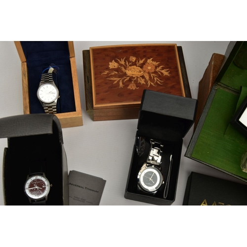 300 - A BOX OF ASSORTED WATCHES AND OTHER ITEMS, gents wristwatches, names to include Seiko, Vanheusen, Co... 