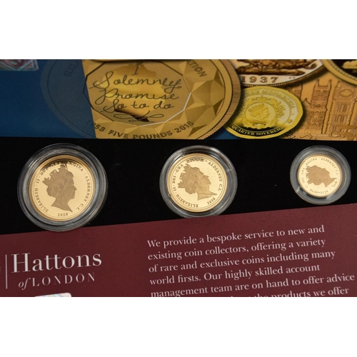 313 - A BOXED HATTONS 2020 UNKNOWN WARRIOR 100th ANNIVERSARY PRESTIGE SOVEREIGN PROOF SET OF COINS, to inc... 