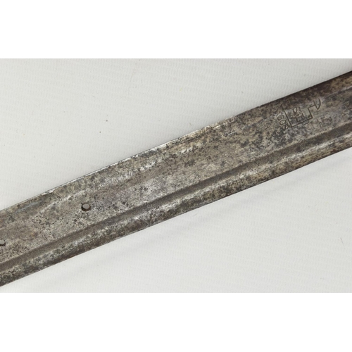 332 - A TOUREG SWORD, blade length 76cm has marks S&L AGOS and two holes towards cross guard