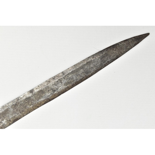 332 - A TOUREG SWORD, blade length 76cm has marks S&L AGOS and two holes towards cross guard