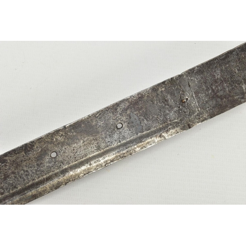 332 - A TOUREG SWORD, blade length 76cm has marks S&L AGOS and two holes towards cross guard