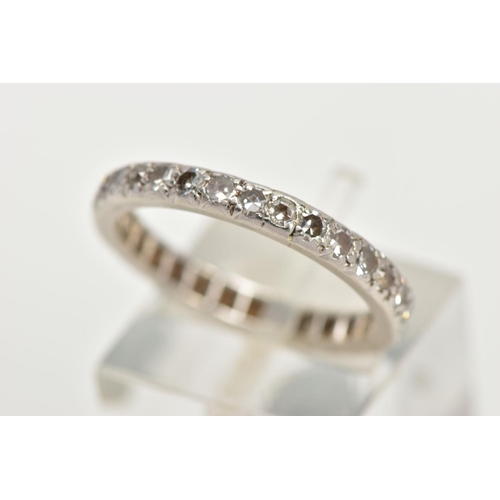 41 - A DIAMOND FULL ETERNITY RING, twenty nine single cut diamonds and one old cut diamond grain set in a... 