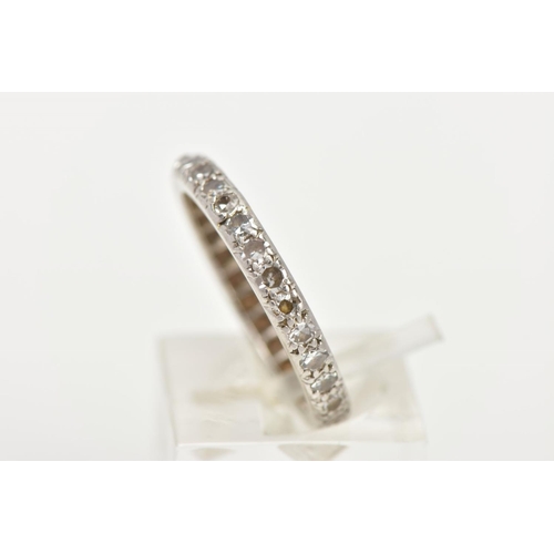 41 - A DIAMOND FULL ETERNITY RING, twenty nine single cut diamonds and one old cut diamond grain set in a... 