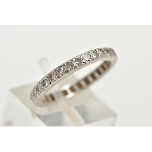 41 - A DIAMOND FULL ETERNITY RING, twenty nine single cut diamonds and one old cut diamond grain set in a... 