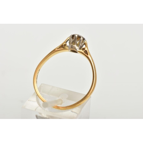 76 - AN 18CT GOLD, SINGLE STONE DIAMOND RING, round brilliant cut diamond, approximate diamond weight 0.2... 