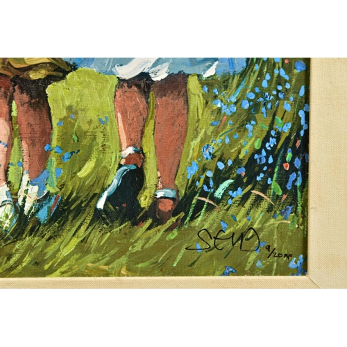 401 - SHERREE VALENTINE DAINES (BRITISH 1959) 'BLUEBELL MEADOW', a signed artist proof print 9/20, depicti... 