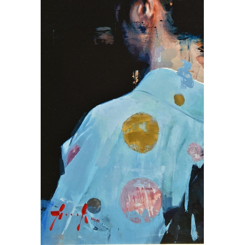 404 - CHRISTIAN HOOK (GIBRALTER 1971) 'KIMONO BLUES', a signed limited edition print, depicting a female J... 