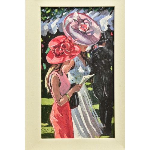 411 - SHERREE VALENTINE DAINES (BRITISH 1959), 'ASCOT LADIES', a limited edition print of female figures a... 