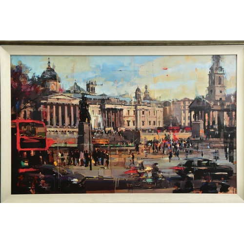 412 - CHRISTIAN HOOK (BRITISH 1971), 'Trafalgar Square, London', a Limited Edition print, 6/295, signed bo... 