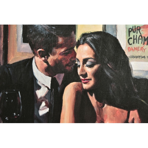 413 - FABIAN PEREZ (ARGENTINA 1967) 'PROPOSAL AT HOTEL DU VIN' male and female figures in a bar, signed li... 