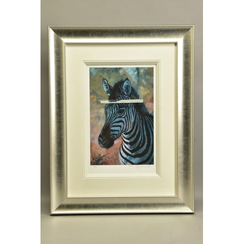 414 - ROLF HARRIS (AUSTRALIA 1930) 'YOUNG ZEBRA', a signed limited edition print 72/195, with certificate,... 