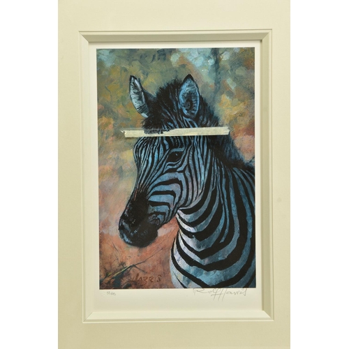 414 - ROLF HARRIS (AUSTRALIA 1930) 'YOUNG ZEBRA', a signed limited edition print 72/195, with certificate,... 