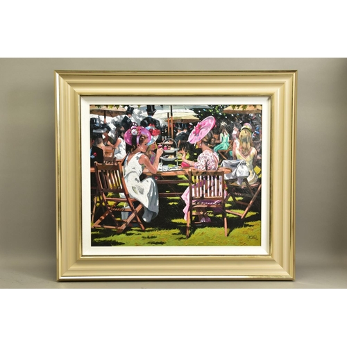 415 - SHERREE VALENTINE DAINES (BRITISH 1959) 'AFTERNOON TEA AT ASCOT' a signed limited edition print, 53/... 