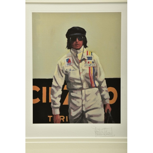 417 - JACK VETTRIANO (SCOTTISH 1951) 'TENSION, TIMING, TRIUMPH - MONACO 1971', depicting Jackie Stewart an... 