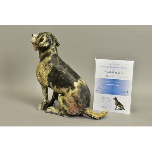 430 - APRIL SHEPHERD (BRITISH CONTEMPORARY) 'PAYING ATTENTION', a limited edition sculpture of a dog 92/29... 