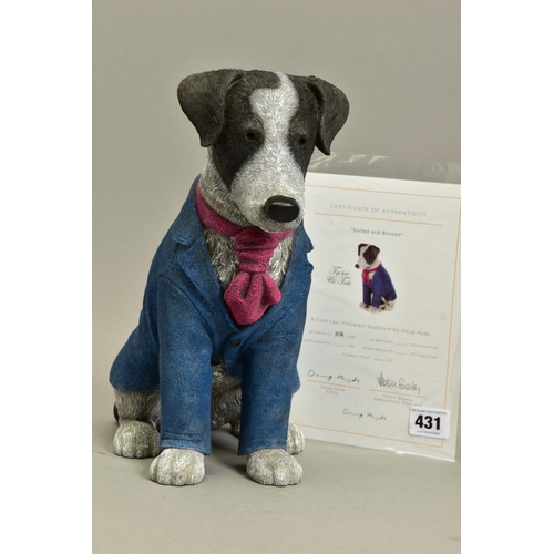 431 - DOUG HYDE (BRITISH 1972) 'SUITED AND BOOTED' limited edition sculpture of a dog 14/595 with certific... 