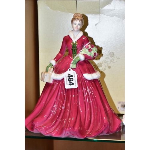 464 - A BOXED COALPORT 'LADIES OF FASHION - MERRY CHRISTMAS 2005' AND A COALPORT 'HAPPY BIRTHDAY' LADY FIG... 