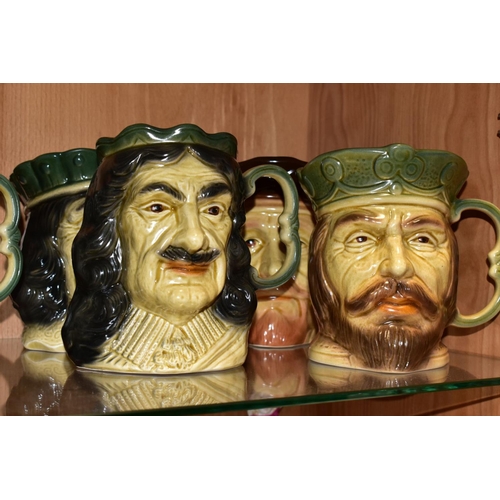 471 - A SET OF NINE KINGSTON POTTERY I & M LOVE PRODUCTION BRITISH KINGS AND QUEENS CHARACTER JUGS, compri... 