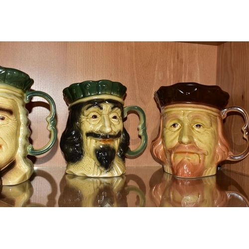 471 - A SET OF NINE KINGSTON POTTERY I & M LOVE PRODUCTION BRITISH KINGS AND QUEENS CHARACTER JUGS, compri... 