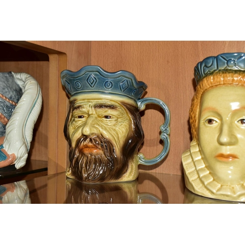 471 - A SET OF NINE KINGSTON POTTERY I & M LOVE PRODUCTION BRITISH KINGS AND QUEENS CHARACTER JUGS, compri... 