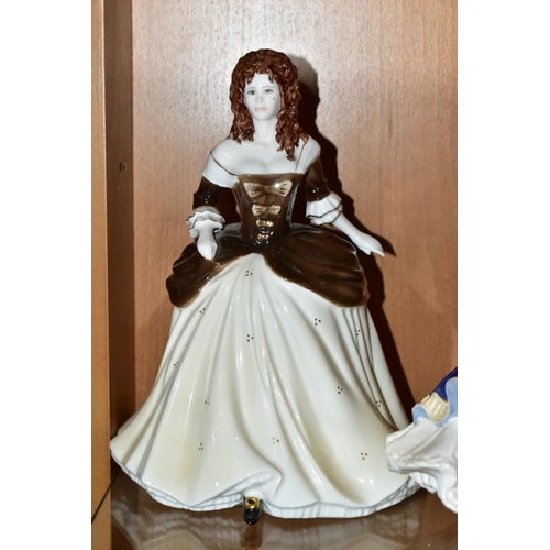 475 - THREE COALPORT LIMITED EDITION 'LITERARY HEROINES' FIGURES, comprising 'Moll' no.850/2500, lacks cer... 