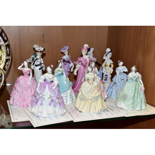 476 - THIRTEEN COALPORT FOR COMPTON & WOODHOUSE LADY FIGURES, comprising seven limited editions from 'The ... 