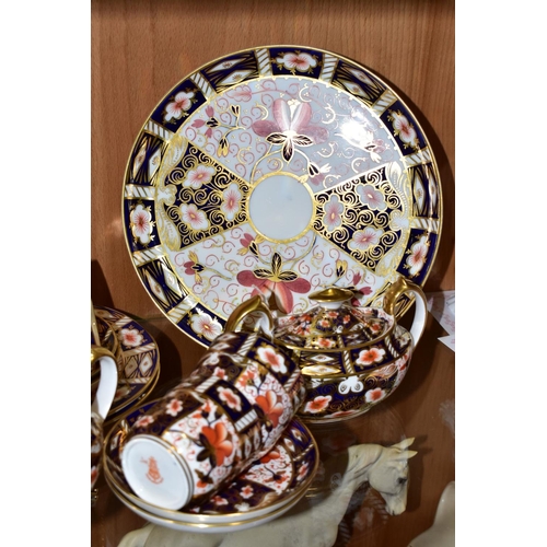 477 - A LATE 19TH CENTURY THIRTEEN PIECE ROYAL CROWN DERBY IMARI 2451 PATTERN PART COFFEE SERVICE, compris... 