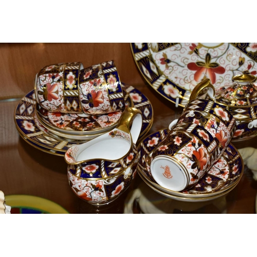 477 - A LATE 19TH CENTURY THIRTEEN PIECE ROYAL CROWN DERBY IMARI 2451 PATTERN PART COFFEE SERVICE, compris... 