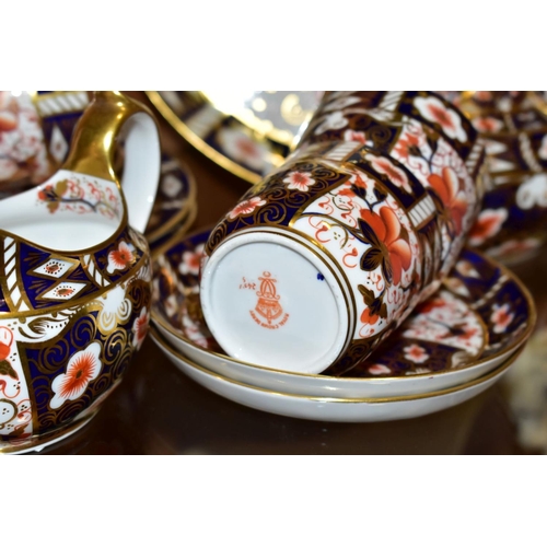 477 - A LATE 19TH CENTURY THIRTEEN PIECE ROYAL CROWN DERBY IMARI 2451 PATTERN PART COFFEE SERVICE, compris... 