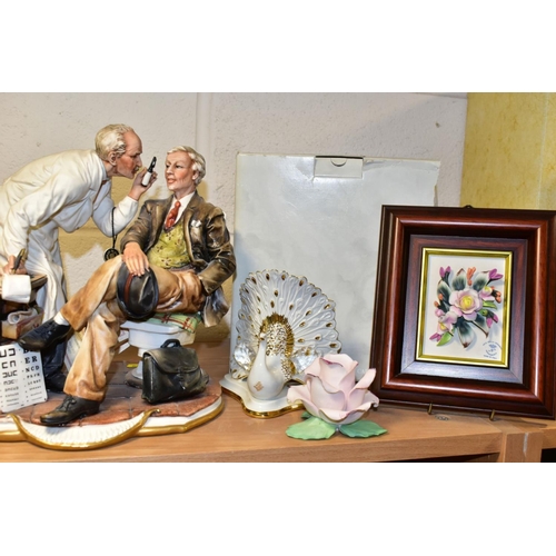 490 - A COLLECTION OF CAPODIMONTE AND FLORENCE GIUSEPPE ARMANI ART PORCELAIN AND RESIN FIGURES AND ORNAMEN... 