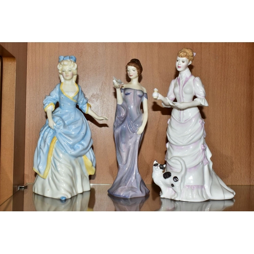 492 - FIVE ROYAL DOULTON LADY FIGURES, comprising 'Kathleen' HN3609, 'Christine' HN3767, 'Harmony' HN2824,... 