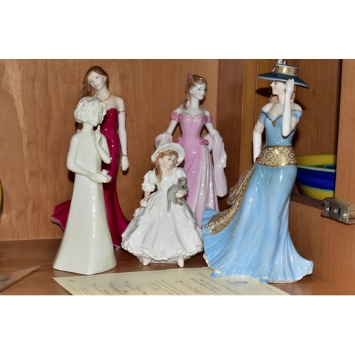 501 - SIX ROYAL WORCESTER LADY AND GIRL FIGURES, comprising 'The Prince Regent Special Edition Figure - Ca... 