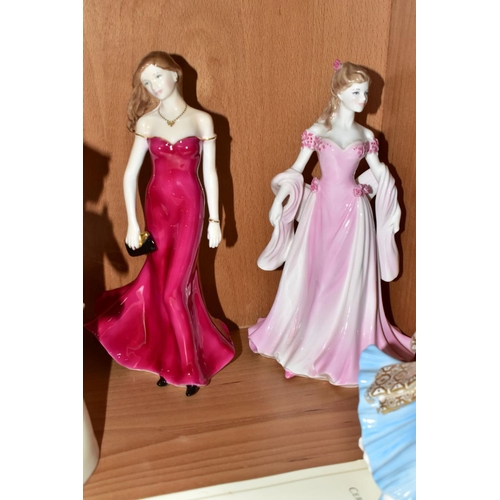 501 - SIX ROYAL WORCESTER LADY AND GIRL FIGURES, comprising 'The Prince Regent Special Edition Figure - Ca... 