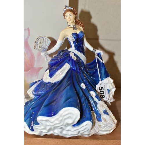 508 - A BOXED 'THE ENGLISH LADIES CO' BONE CHINA FIGURE 'MIDNIGHT ROMANCE',  modelled by Valerie Annand (1... 