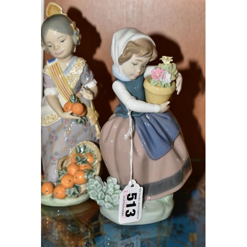 513 - TWO LLADRO FIGURES OF GIRLS, comprising Spring is Here, model no.5223, sculpted by Juan Huerta, issu... 