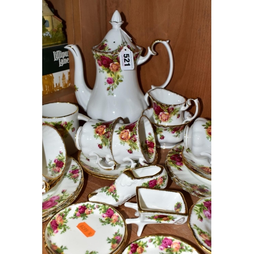 521 - A ROYAL ALBERT OLD COUNTRY ROSES COFFEE SET AND GIFTWARE, comprising coffee pot, cream jug, sugar bo... 