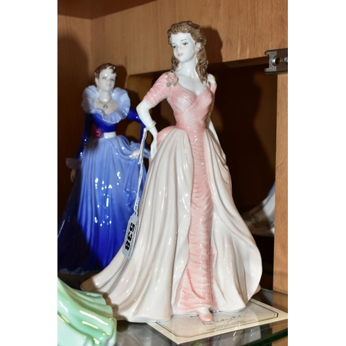 538 - SIX COALPORT LADIES OF FASHION FIGURES OF THE YEAR LADIES, comprising ' Jacqueline 1995', 'Karen 199... 