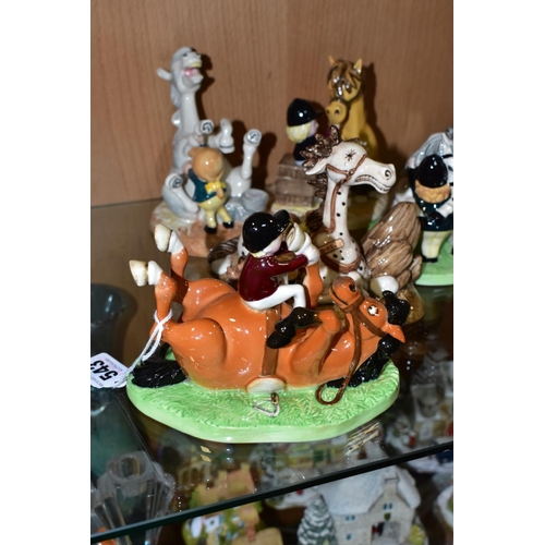 543 - FIVE ROYAL DOULTON THELWELL FIGURE GROUPS, comprising 'Choosing Good Feet' NT4, limited edition no.4... 