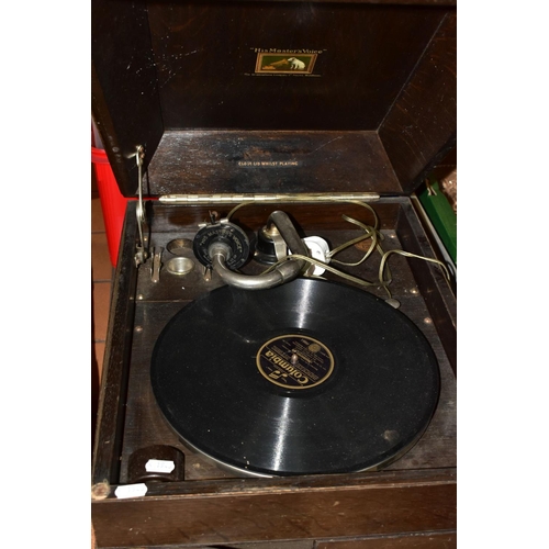 601 - TWO GRAMOPHONES, comprising a Decca Junior gramophone with 'The Crescendo Junior Sound Box for All G... 