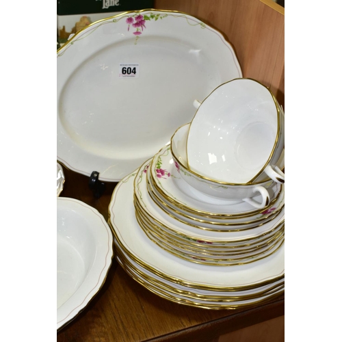 604 - A THIRTY FOUR PIECE SPODE ROSETTI DINNER SERVICE, with printed backstamps Y8491-L, to include an ova... 