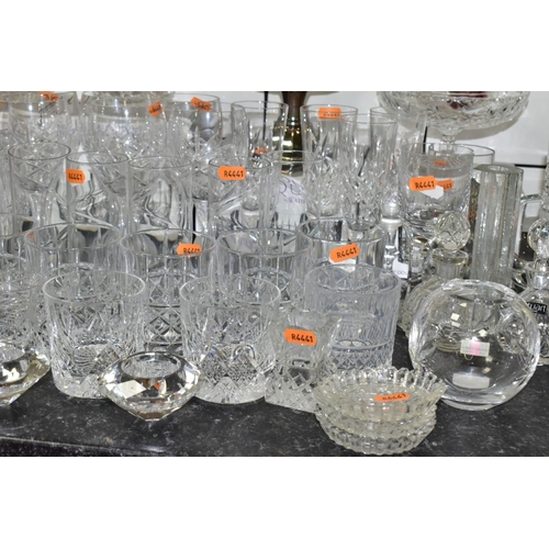 611 - A GROUP OF CUT CRYSTAL AND OTHER GLASSWARES, approximately seventy pieces to include two boxed sets ... 