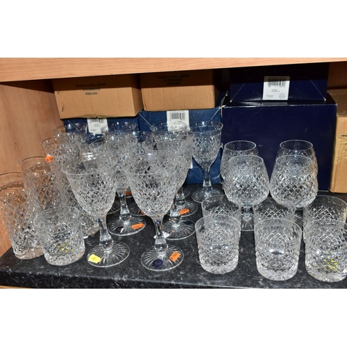 621 - A GROUP OF BOXED CUT CRYSTAL AND OTHER DRINKING GLASSES, comprising twenty six Stuart Crystal wine g... 