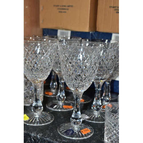 621 - A GROUP OF BOXED CUT CRYSTAL AND OTHER DRINKING GLASSES, comprising twenty six Stuart Crystal wine g... 