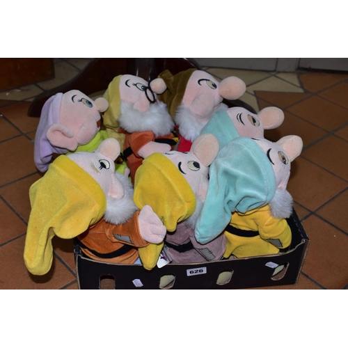 626 - SEVEN DISNEY STORE SEVEN DWARF PLUSH TOYS, from Snow White and the Seven Dwarfs, height of each appr... 