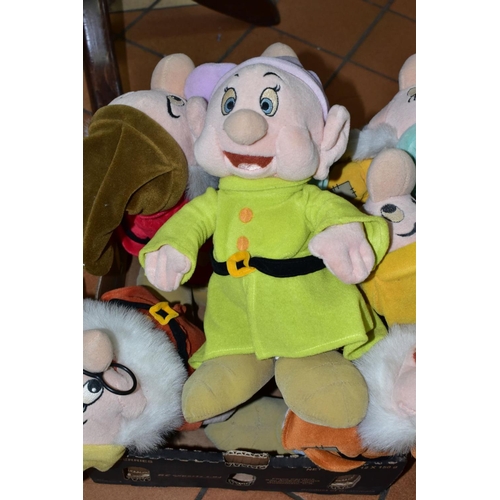 626 - SEVEN DISNEY STORE SEVEN DWARF PLUSH TOYS, from Snow White and the Seven Dwarfs, height of each appr... 