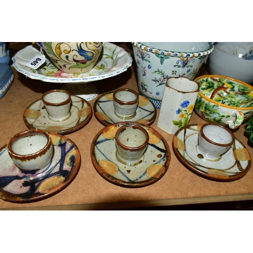 645 - A GROUP OF CONTINENTAL AND STUDIO POTTERY, approximately thirty five pieces to include two tin glaze... 