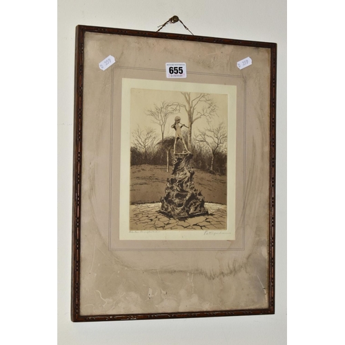 655 - PICTURES AND PRINTS ETC, to include a Peter Johnson etching 'Peter Pan, Kensington Gardens', approxi... 