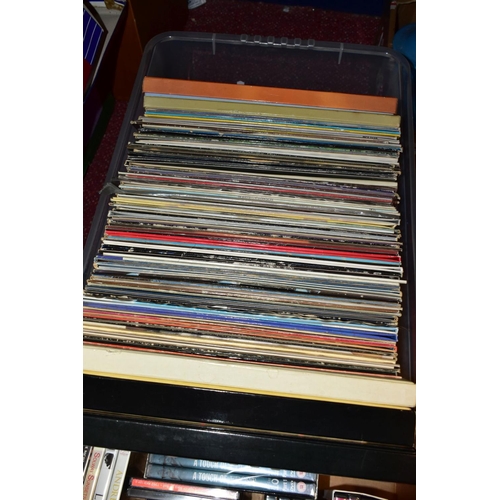 667 - TWO BOXES OF RECORDS, CDS AND DVDS, to include thirty five classical, pop and easy listening CDs, ar... 