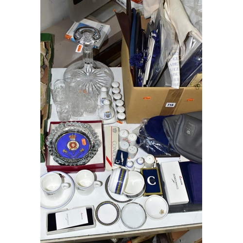 716 - AVIATION AND MARITIME INTEREST ETC, to include Concorde memorabilia - two teacups and saucers, two p... 